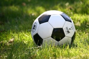 Football in grass